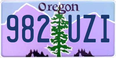 OR license plate 982UZI