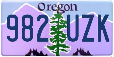 OR license plate 982UZK