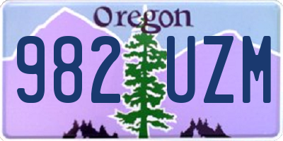 OR license plate 982UZM