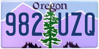 OR license plate 982UZQ