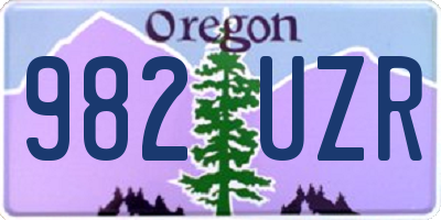 OR license plate 982UZR