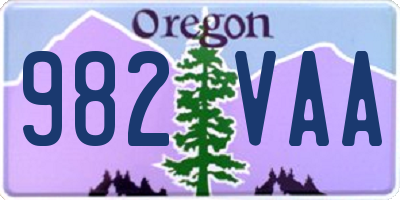 OR license plate 982VAA