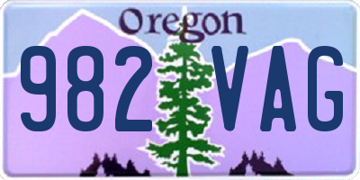 OR license plate 982VAG
