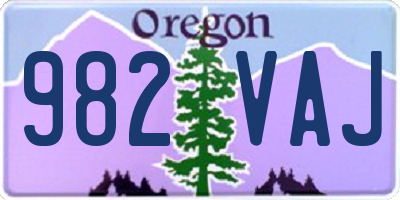 OR license plate 982VAJ