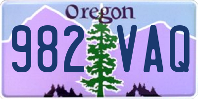 OR license plate 982VAQ