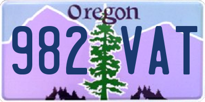 OR license plate 982VAT