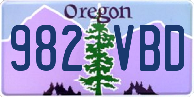 OR license plate 982VBD