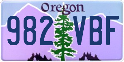 OR license plate 982VBF