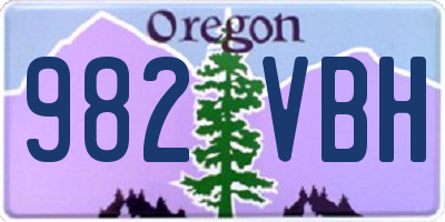 OR license plate 982VBH