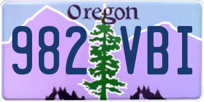 OR license plate 982VBI