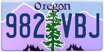OR license plate 982VBJ