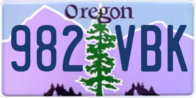 OR license plate 982VBK