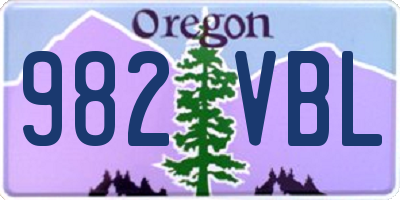 OR license plate 982VBL