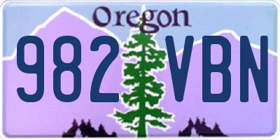 OR license plate 982VBN