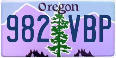 OR license plate 982VBP