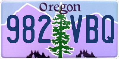 OR license plate 982VBQ