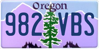 OR license plate 982VBS
