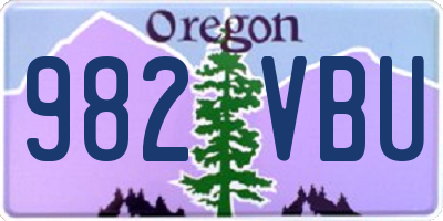 OR license plate 982VBU