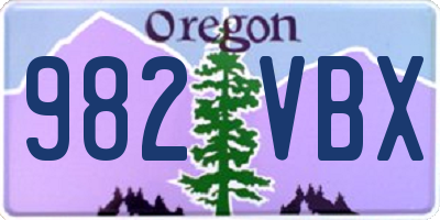 OR license plate 982VBX