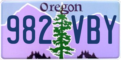 OR license plate 982VBY