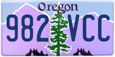 OR license plate 982VCC