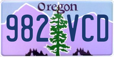 OR license plate 982VCD