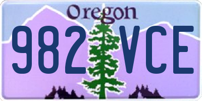OR license plate 982VCE