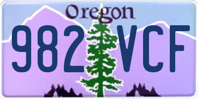 OR license plate 982VCF