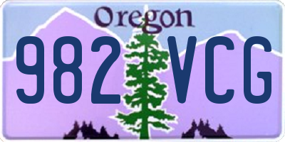 OR license plate 982VCG