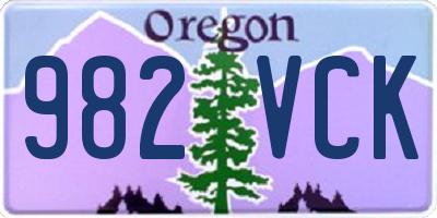 OR license plate 982VCK