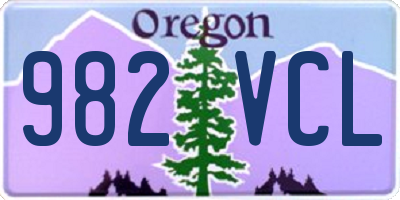 OR license plate 982VCL