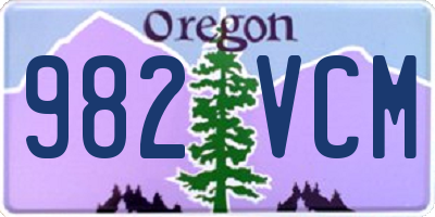 OR license plate 982VCM