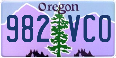 OR license plate 982VCO