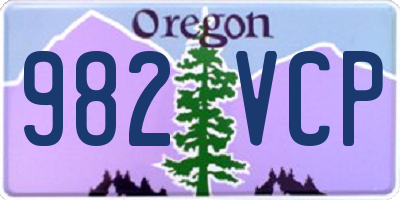 OR license plate 982VCP