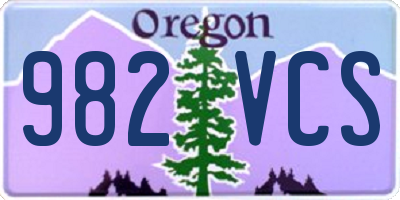 OR license plate 982VCS