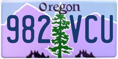 OR license plate 982VCU