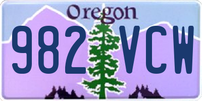 OR license plate 982VCW