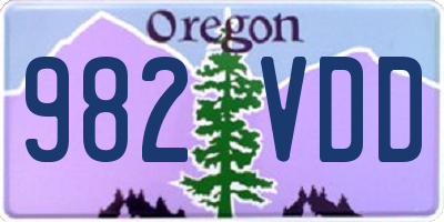 OR license plate 982VDD