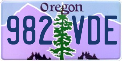 OR license plate 982VDE