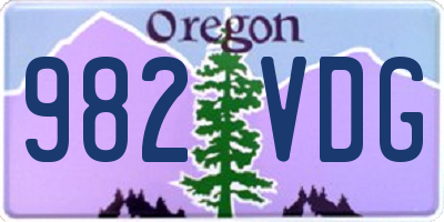 OR license plate 982VDG