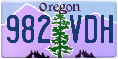 OR license plate 982VDH