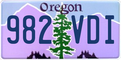OR license plate 982VDI