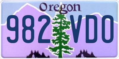 OR license plate 982VDO