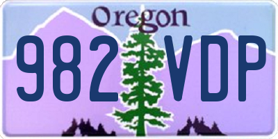 OR license plate 982VDP