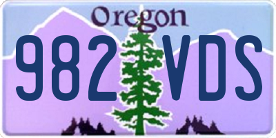 OR license plate 982VDS