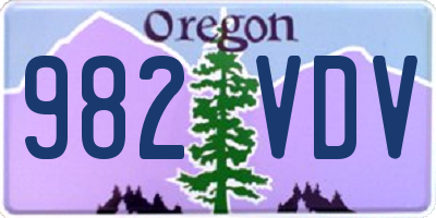 OR license plate 982VDV
