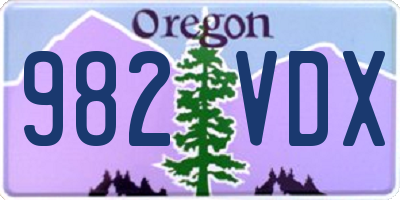 OR license plate 982VDX
