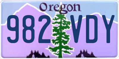 OR license plate 982VDY