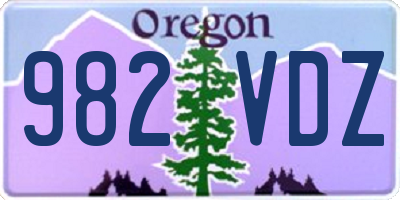 OR license plate 982VDZ