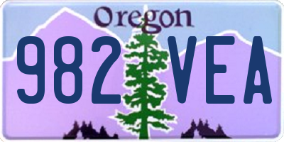 OR license plate 982VEA